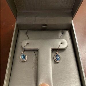 Zales Blue Topaz Necklace & Earring Set